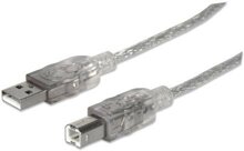 Manhattan Hi-Speed USB Kabel Durchsicht. Silber 5m